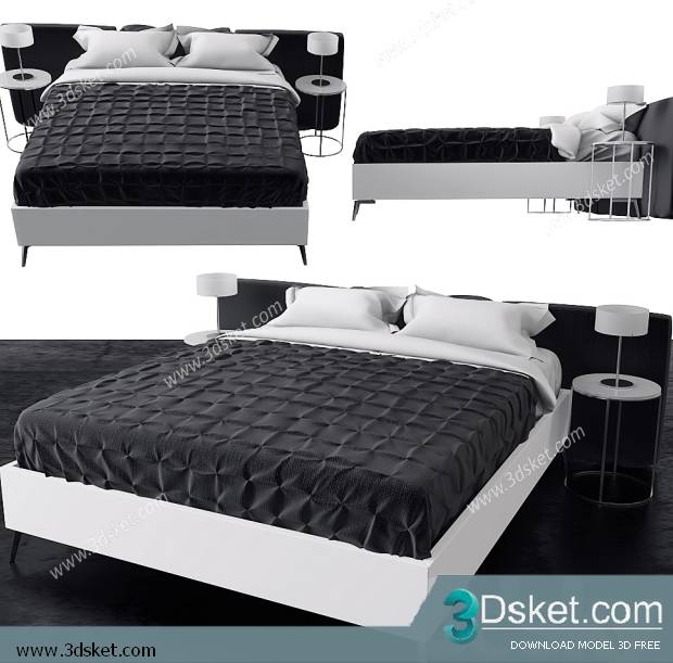 3D Model Bed Free Download Giường 124