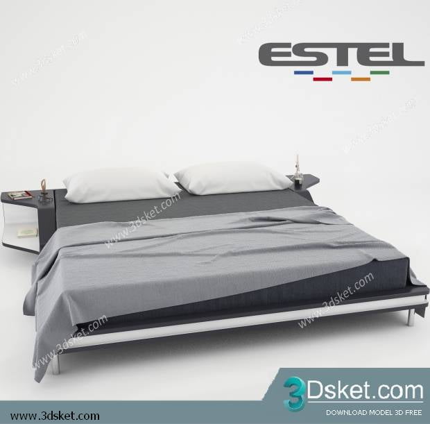 3D Model Bed Free Download Giường 125