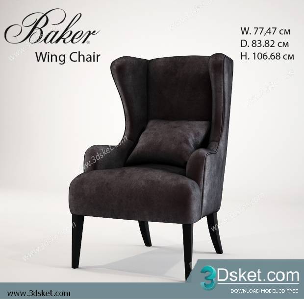 3D Model Arm Chair Free Download 160