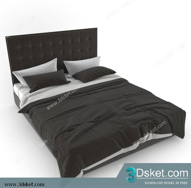3D Model Bed Free Download Giường 127
