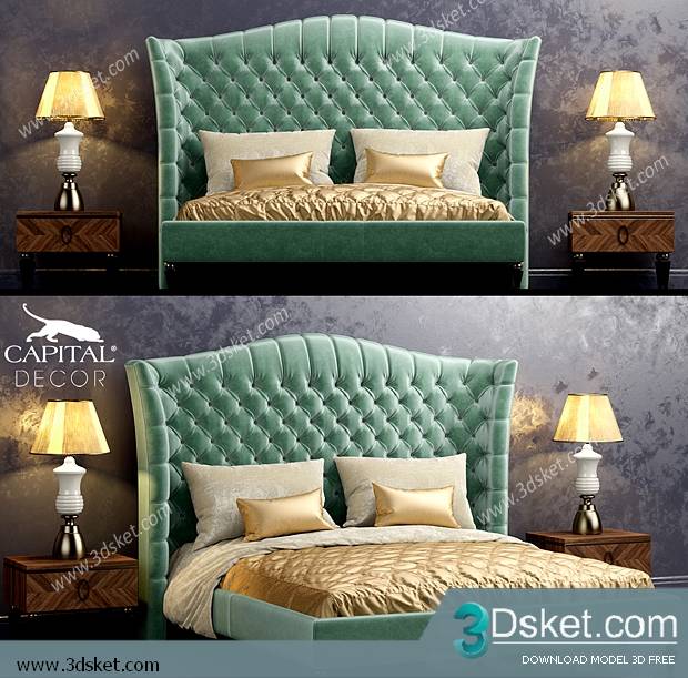 3D Model Bed Free Download Giường 128