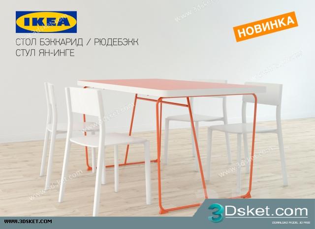 3D Model Table Chair Free Download 058