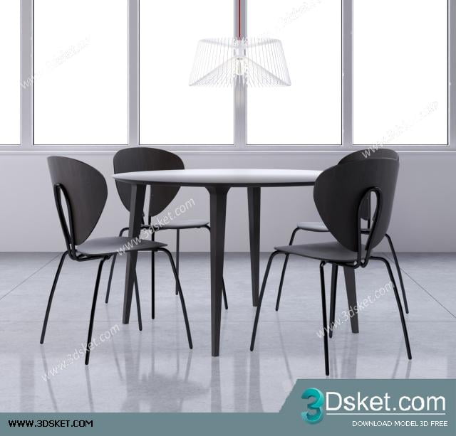 3D Model Table Chair Free Download 059