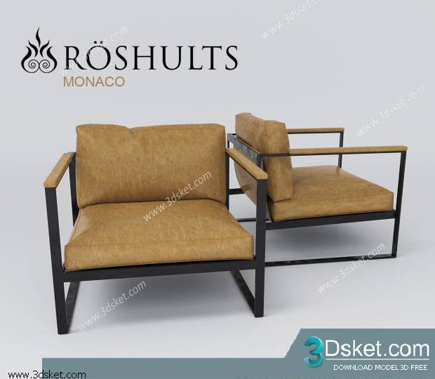 3D Model Arm Chair Free Download 166