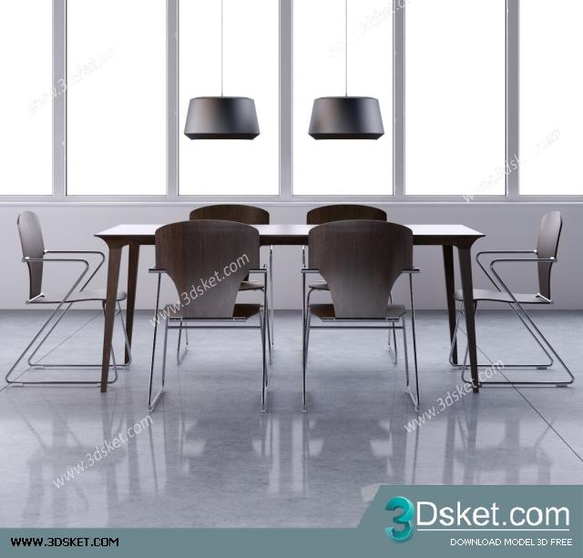 3D Model Table Chair Free Download 060