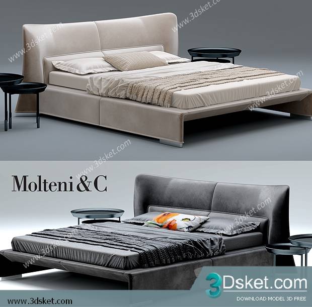 3D Model Bed Free Download Giường 131