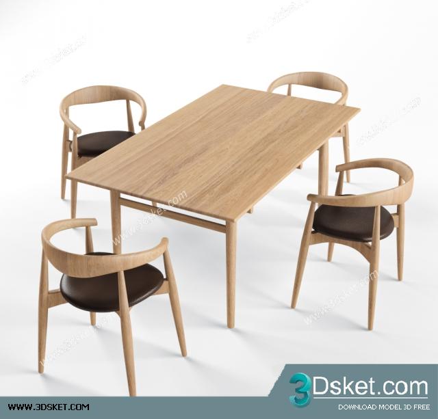 3D Model Table Chair Free Download 061