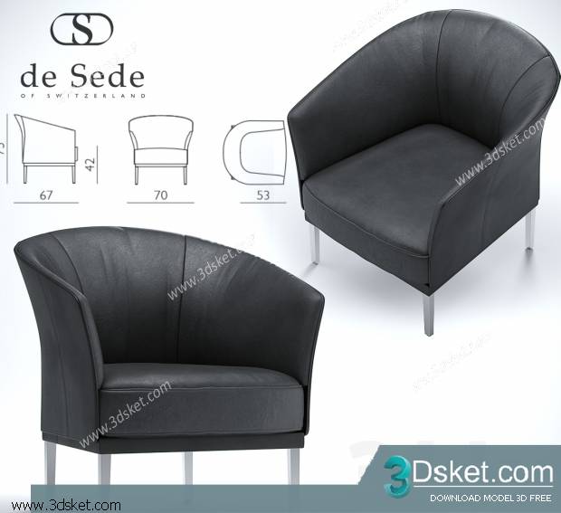 3D Model Arm Chair Free Download 173