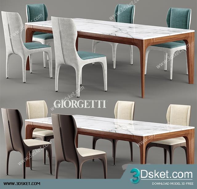 3D Model Table Chair Free Download 062