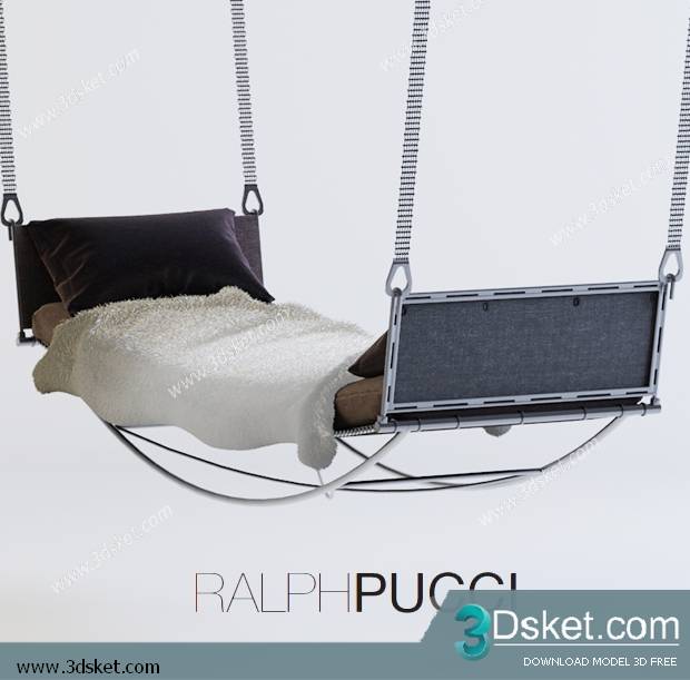 3D Model Bed Free Download Giường 133