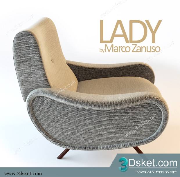 3D Model Arm Chair Free Download 185