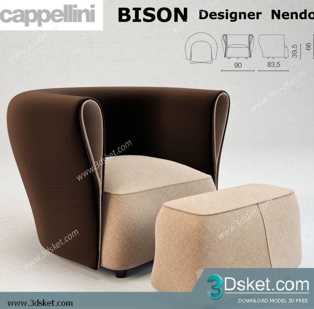 3D Model Arm Chair Free Download 203