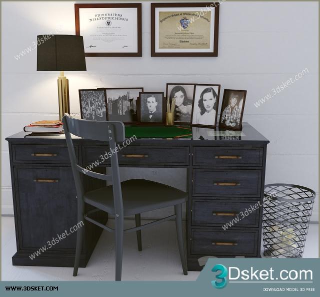 3D Model Table Chair Free Download 069