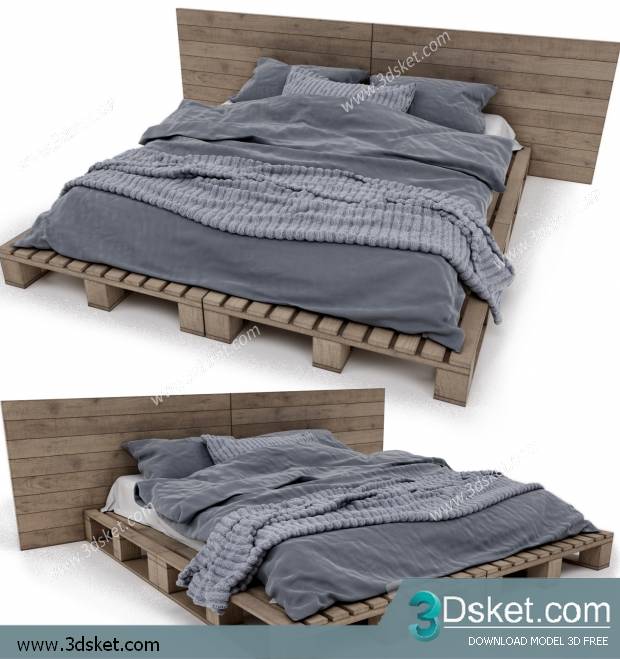 3D Model Bed Free Download Giường 137
