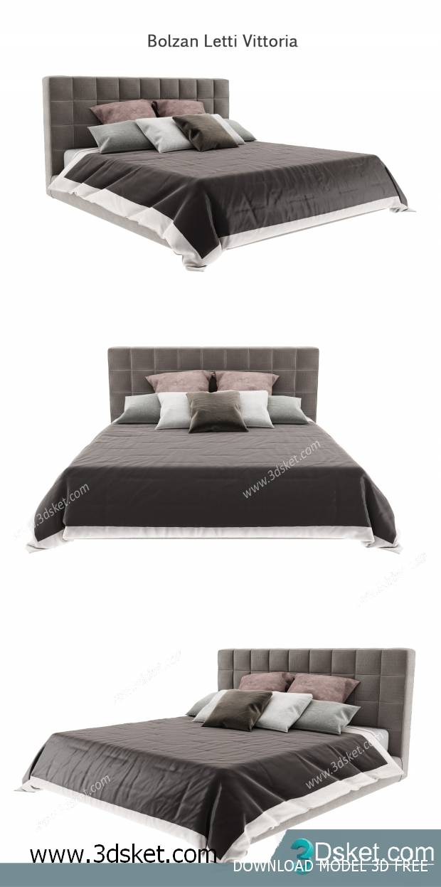 3D Model Bed Free Download Giường 139