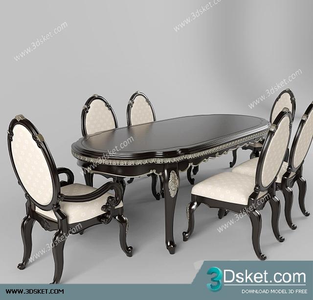 3D Model Table Chair Free Download 071
