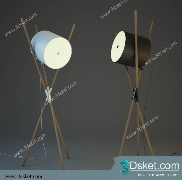 Free Download Floor Lamp 3D Model Đèn Sàn 027