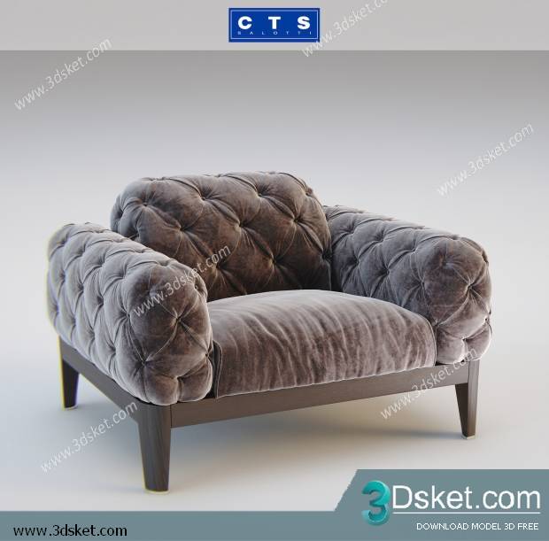 3D Model Arm Chair Free Download 225