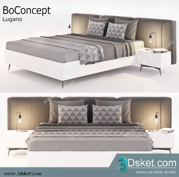 3D Model Bed Free Download Giường 141