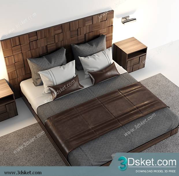 3D Model Bed Free Download Giường 143