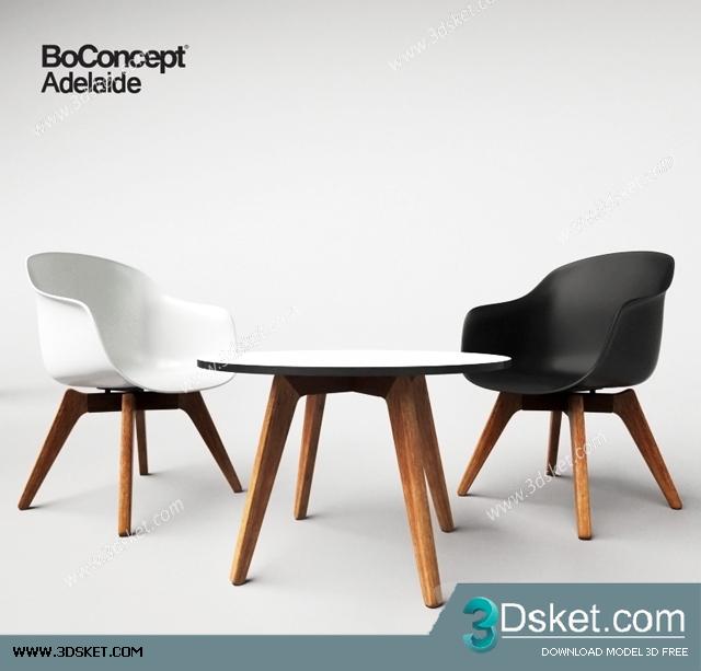 3D Model Table Chair Free Download 075