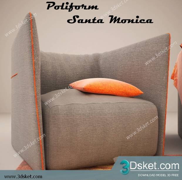 3D Model Arm Chair Free Download 242