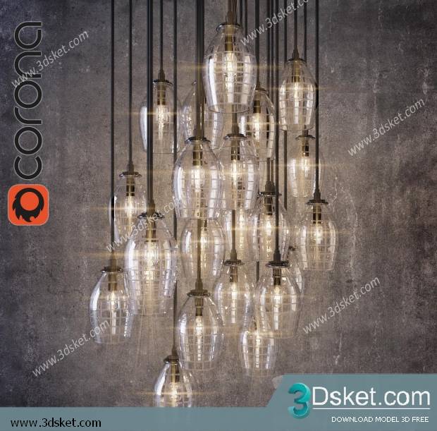 Free Download Ceiling Light 3D Model 0134