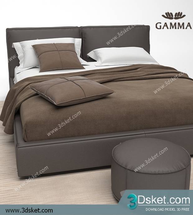 3D Model Bed Free Download Giường 144