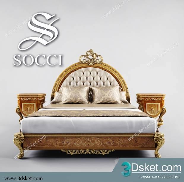 3D Model Bed Free Download Giường 145