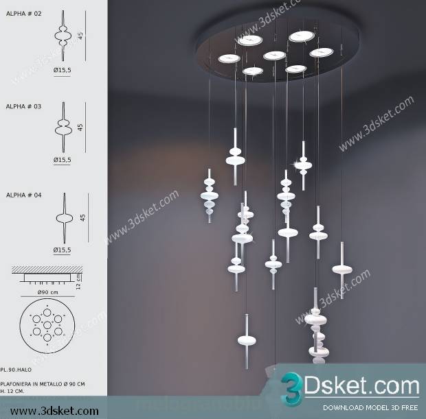 Free Download Ceiling Light 3D Model 0135