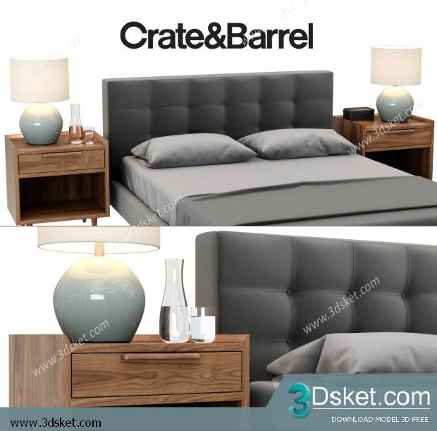 3D Model Bed Free Download Giường 147