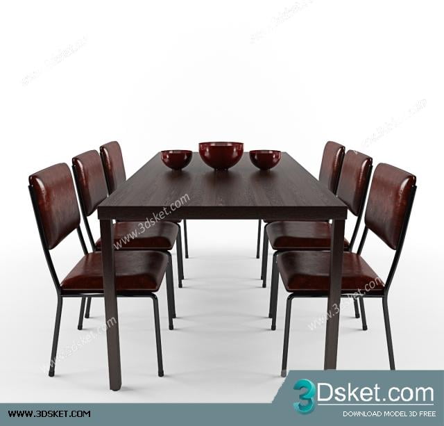 3D Model Table Chair Free Download 078