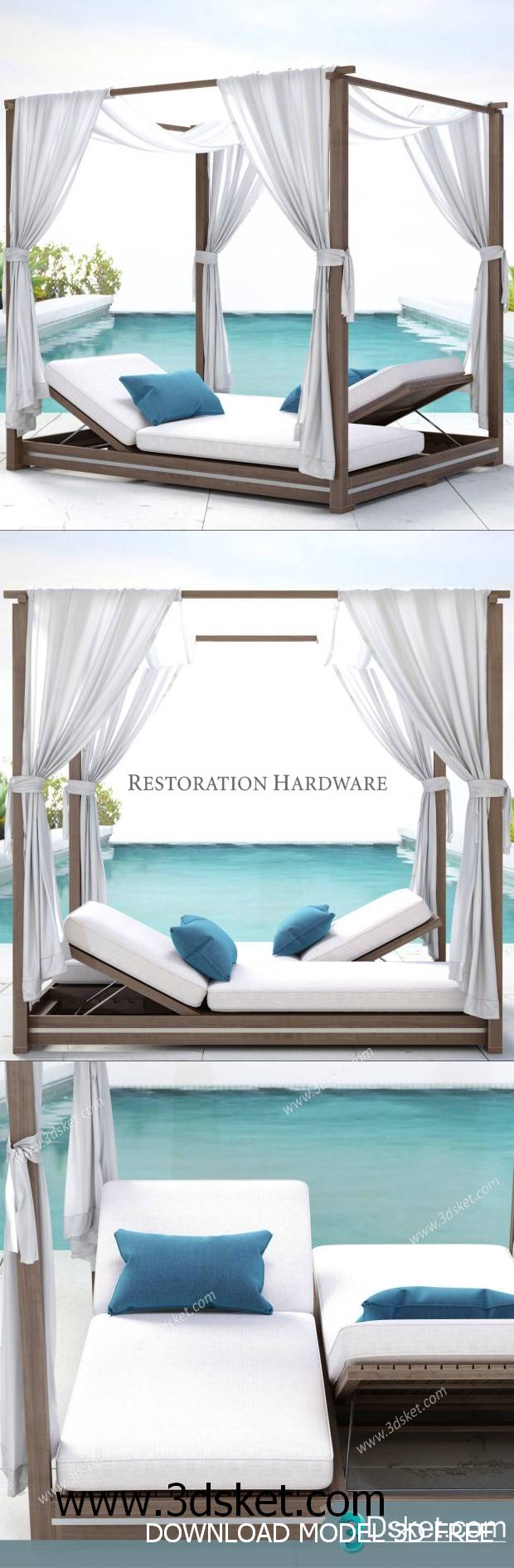 3D Model Bed Free Download Giường 149