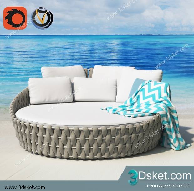3D Model Bed Free Download Giường 150