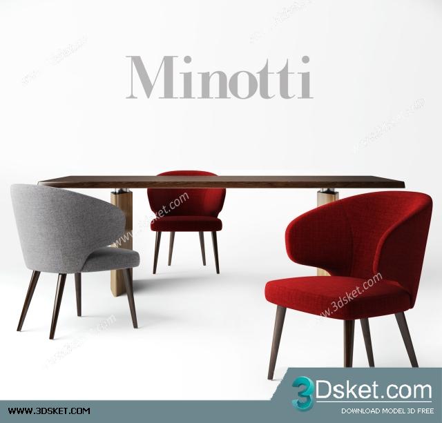 3D Model Table Chair Free Download 079