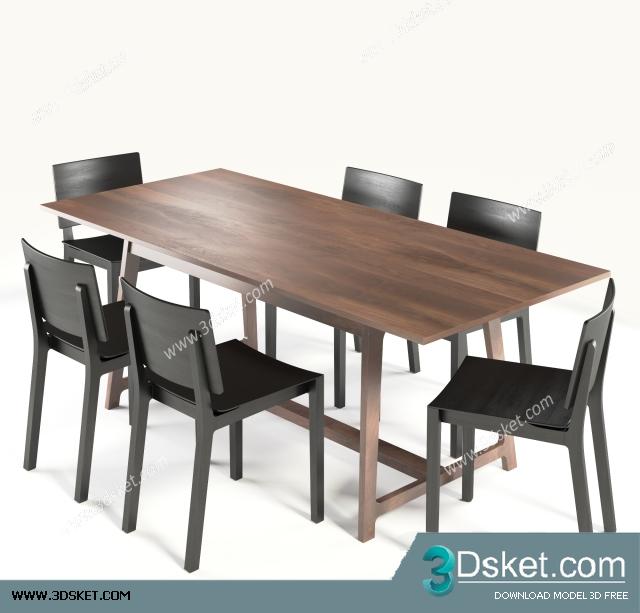 3D Model Table Chair Free Download 081