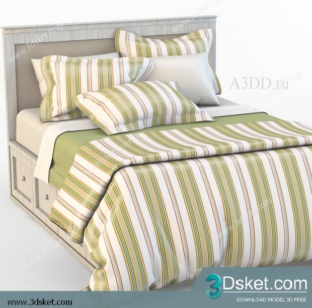 3D Model Bed Free Download Giường 154