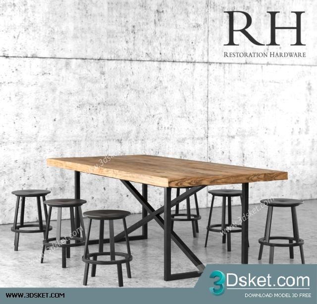 3D Model Table Chair Free Download 040