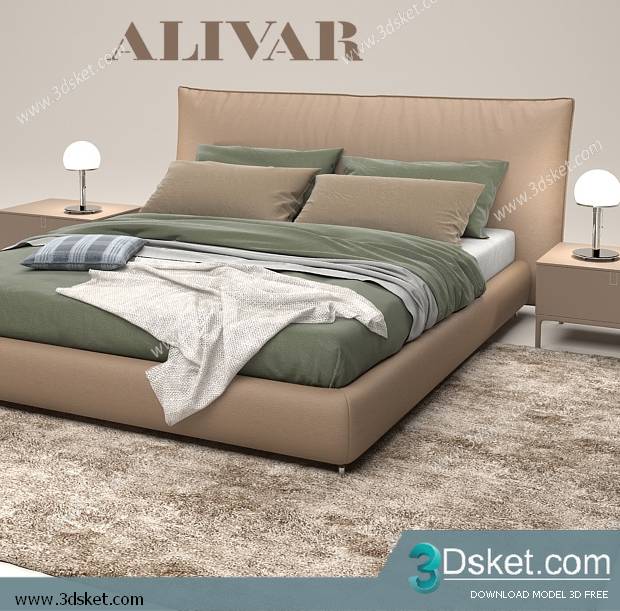 3D Model Bed Free Download Giường 157