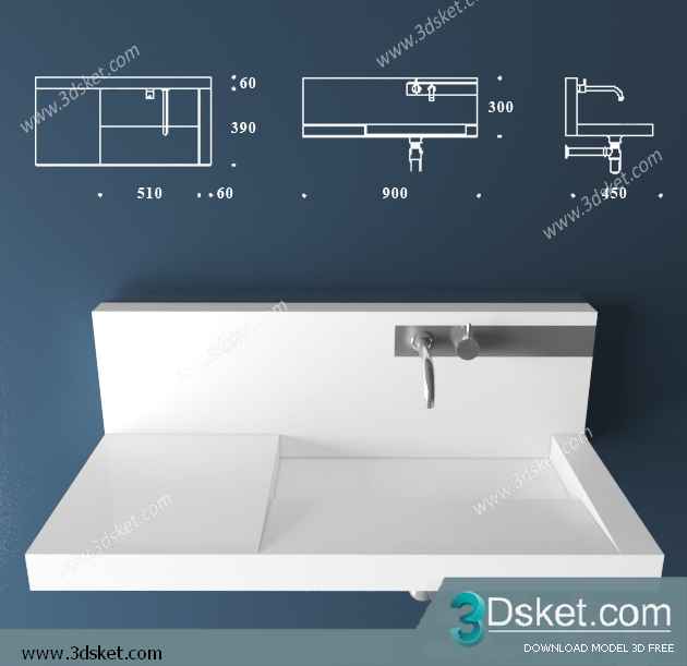 Free Download Wash Basin 3D Model 083