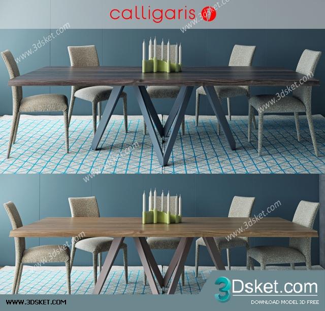 3D Model Table Chair Free Download 084