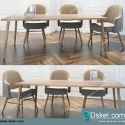 3D Model Table Chair Free Download 085