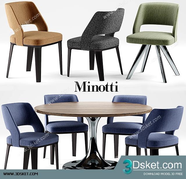 3D Model Table Chair Free Download 086