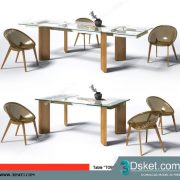 3D Model Table Chair Free Download 087