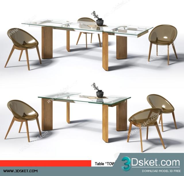 3D Model Table Chair Free Download 087