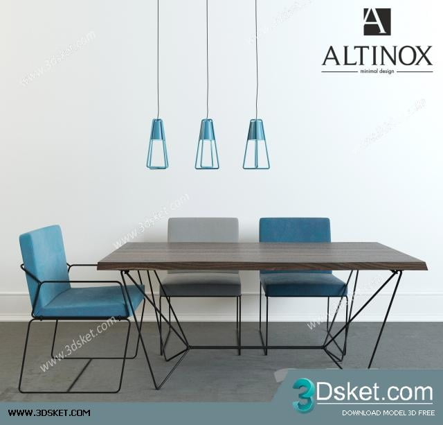 3D Model Table Chair Free Download 090