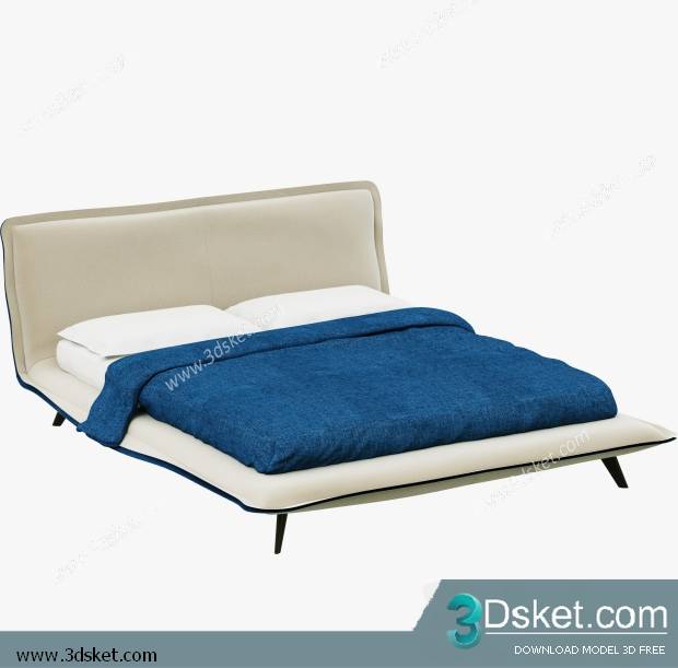 3D Model Bed Free Download Giường 162