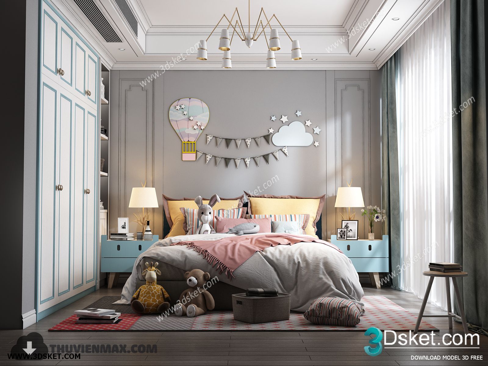 3D Interior Scene Model Children Room 042 Scene 3dsmax