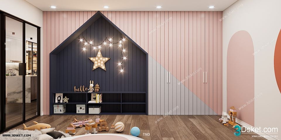 3D Interior Scene Model Children Room 043 Scene 3dsmax
