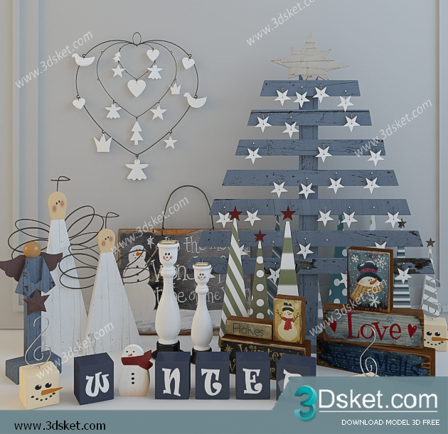 Free Download Decorative set 3D Model 0205